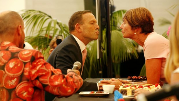 Margie Abbott, pictured with Mr Abbott, made one of the cake entries.