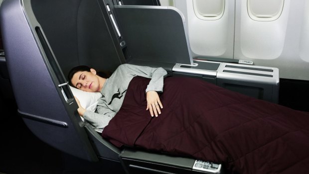 Qantas 747-400 business class.