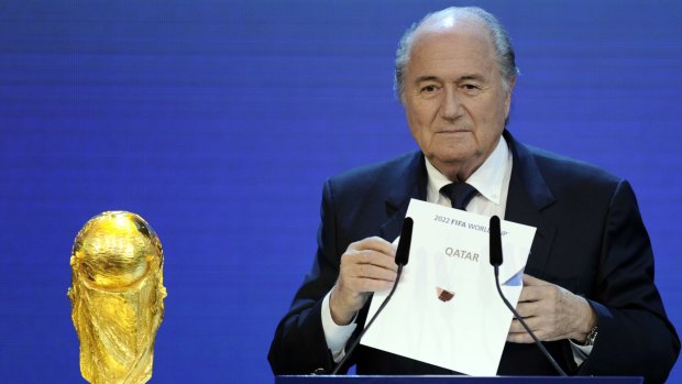 Controversial: Sepp Blatter announces Qatar will host the 2022 FIFA World Cup.