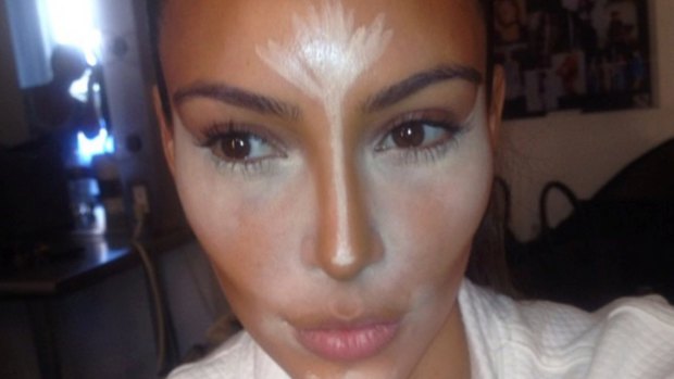 Make-up contouring like this extreme effort by Kim Kardashian could be a thing of the past if hair contouring takes off. 