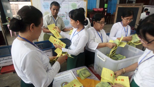 The by-elections were the first test of the popularity of Aung San Suu Kyi's National League for Democracy since it formed the government a year ago.
