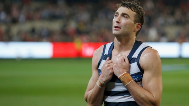 Corey Enright was in tears as he left the field in what proved to be his last AFL game.
