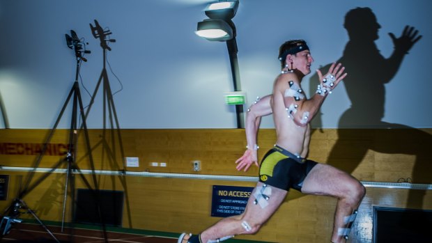 James Dargaville being tested at the AIS.
