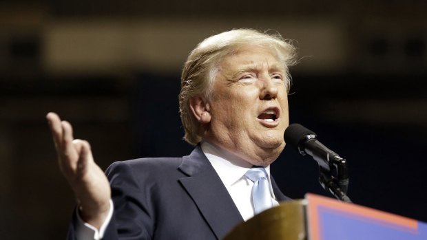 Republican presidential candidate Donald Trump speaks during a campaign rally in North Carolina on Wednesday.