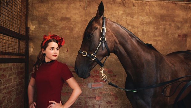 Online style influencer Jemma Mrdak with Siberian Rose. Jemma is a new judge for the Fashions on the Field competition at the Black Opal Stakes this Sunday.