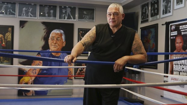 Mick Gatto at his home gym.