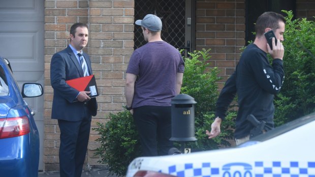Police raid Korkis Sefo's house in Fairfield Heights in February. 