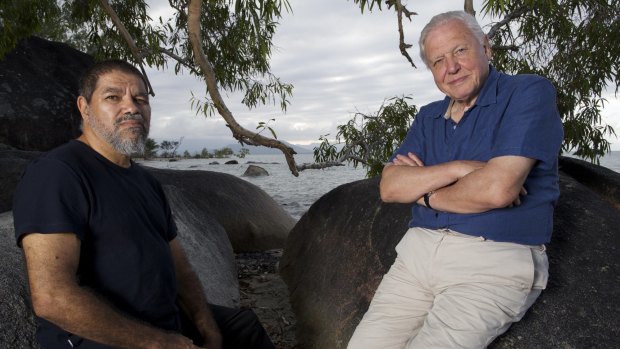 David Attenborough and Gudju Gudju, explore the marvels of the Great Barrier Reef in his latest TV series.