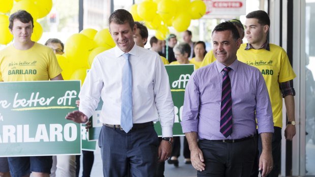 The Premier visited Queanbeyan for Nationals MP John Barilaro's campaign launch.