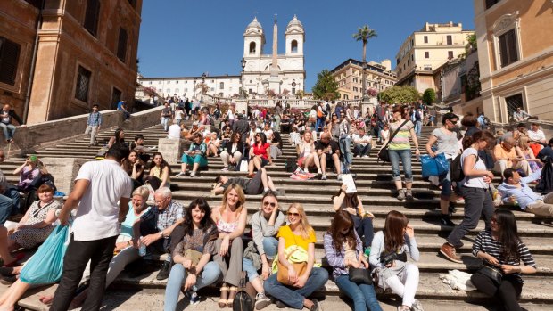 Sitting on the Spanish Steps has long been a favourite pasttime for tourists.