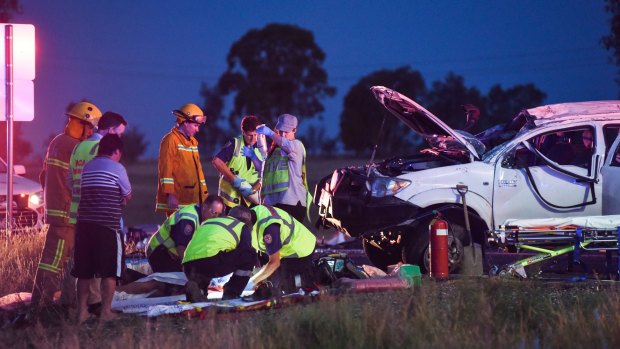 The serious single crash south of Chiltern left a six-year-old seriously injured.