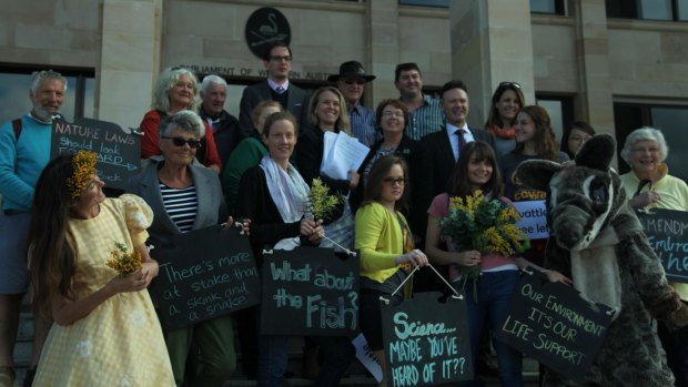 Representatives of The Wilderness Society, WA Forest Alliance, Conservation Council and World Wildlife Fund gathered outside Parliament House in August to plead with the government to re-examine the Bill. 