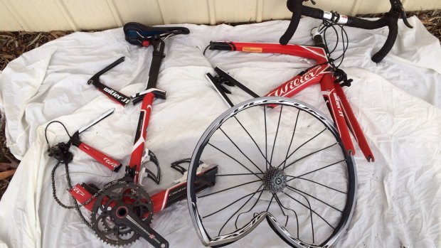 Ken Dacomb's bike after the accident.