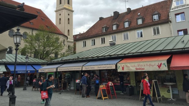 Shopping for food from stallholders is a pleasure in Munich.