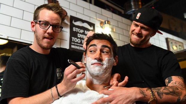 Mitchell Starc does his bit for Movember. 