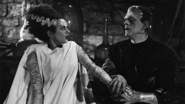 Elsa Lanchester and Boris Karloff in Bride of Frankenstein.