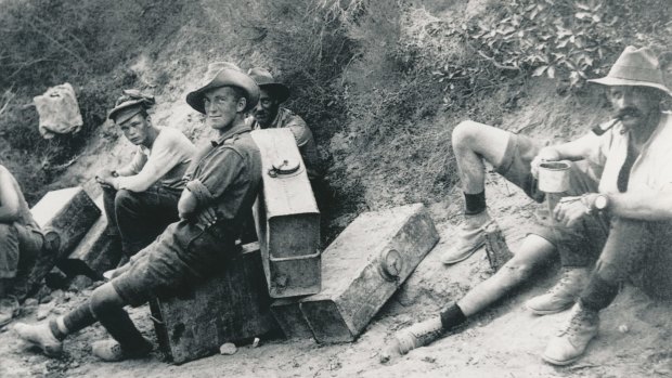 Soldiers rest during the campaign in Gallipoli.