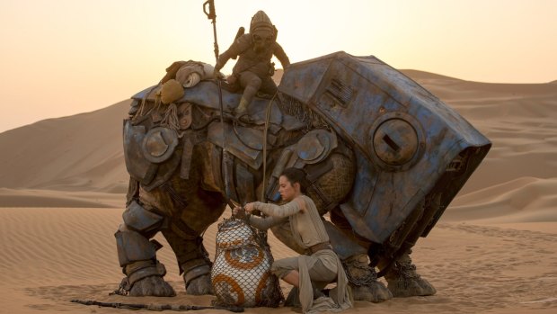 Rey (Daisy Ridley) in <i>Star Wars: The Force Awakens.</i>
