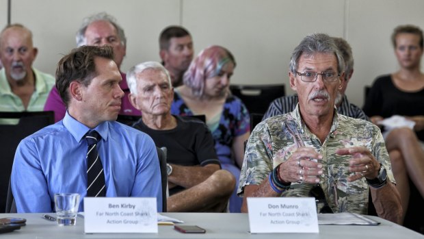 Ben Kirby and Don Munro from Far North Coast Action Group at the Public Hearing Shark Inquiry at Ballina Surf Club.