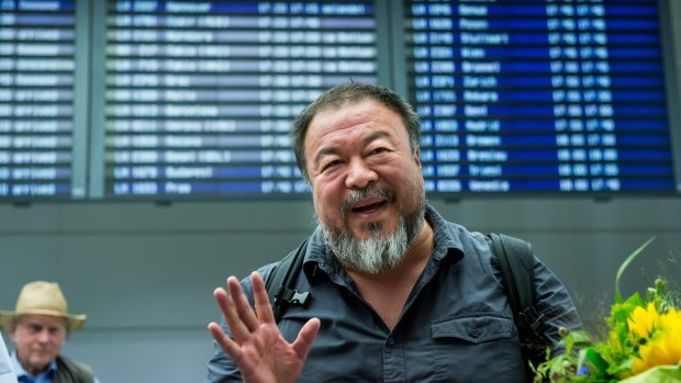 Ai Weiwei in Munich Airport on Thursday. 