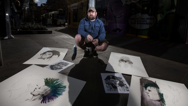 Richard Carrie, who is homeless, has put together an exhibition of original artworks, which will be shown at a soldout event on Saturday.