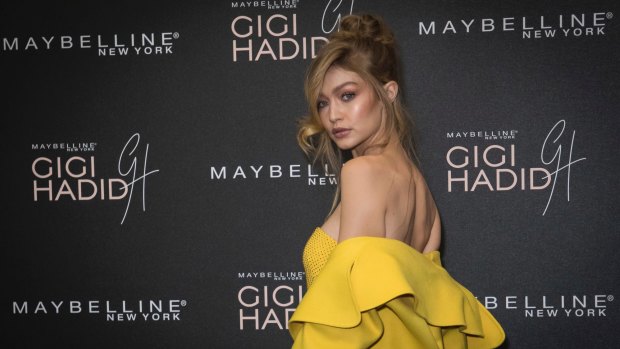 Model Gigi Hadid poses for photographers upon arrival at the Gigi Maybelline Party, in London, Tuesday, November 7, 2017.