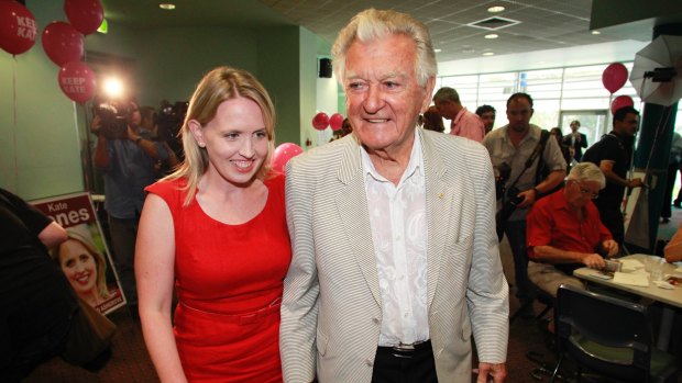 Kate Jones received heavyweight support from former PM Bob Hawke at the last election.