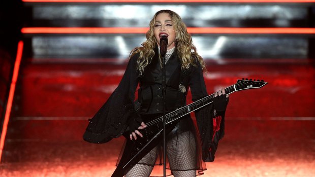 Madonna on stage at Rod Laver Arena on March 12.