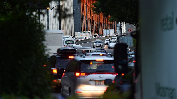 Traffic heading north bound towards the Sydney Harbour Bridge.