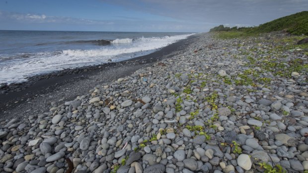 The beach of Saint-Andre, Reunion Island, where the flaperon was found.
