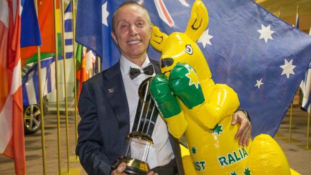 'Shopkins King': Manny Stul celebrates his win at the EY World Entrepreneur awards ceremony in Monaco.