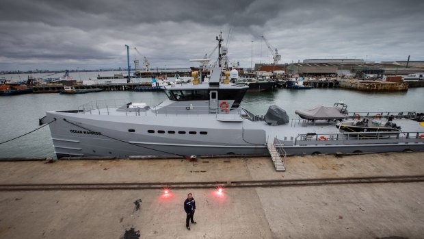 The ship is about the size of an Olympic pool.