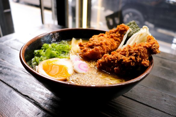 Comfort and security: Fried chicken ramen from Butter in Surry Hills.