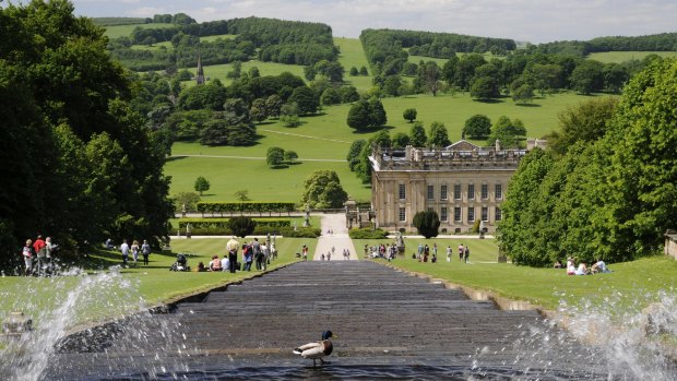 Chatsworth garden and house in Derbyshire, home to the Duke and Duchess of Devonshire.