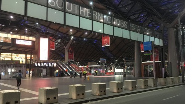 Anti-terror bollards have been installed around Southern Cross Station.