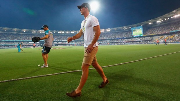 Sidelined: Chris Lynn was forced to watch the Heat lose from the sidelines due to national selection.