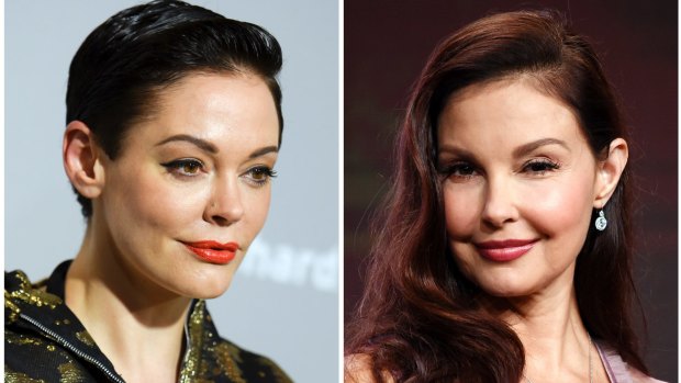 Around the same time as his alleged harassment of Ashley Judd (right), Harvey Weinstein reached a settlement with the young actress Rose McGowan.