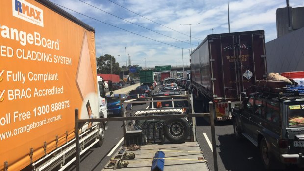 Scenes like this after a crash on the West Gate Freeway may become all-too familiar when works begin.