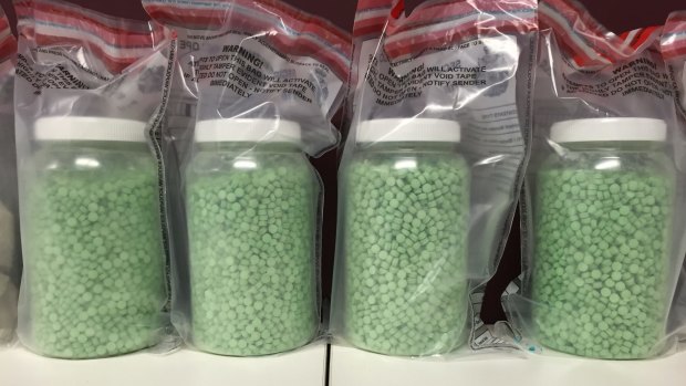 Some of the ecstasy pills allegedly found in the accused's car.