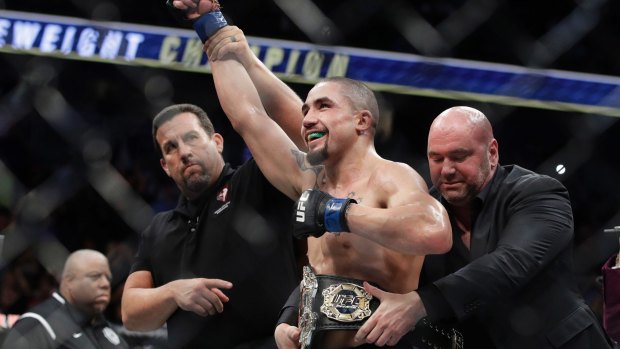 Chance for more gold: Robert Whittaker in July after defeating Yoel Romero for the UFC interim middleweight title.