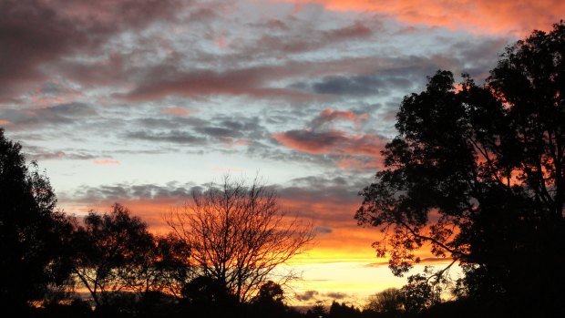 The sky streaked with stunning shades of yet another sunset.