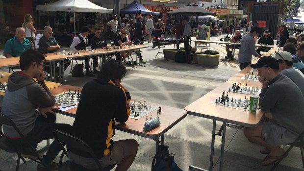 Brisbane Ultimate Chess Battle in the Brunswick Street Mall.