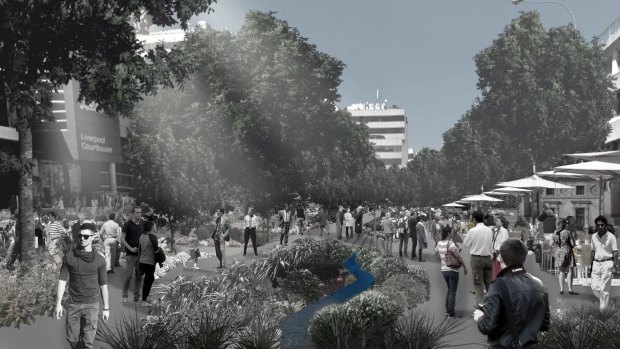 An artist's impression of the vision for the revamped Liverpool CBD in south-west Sydney.