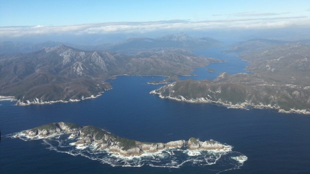 A birdseye view of south-west Tasmania, where the devil droppings were found.
