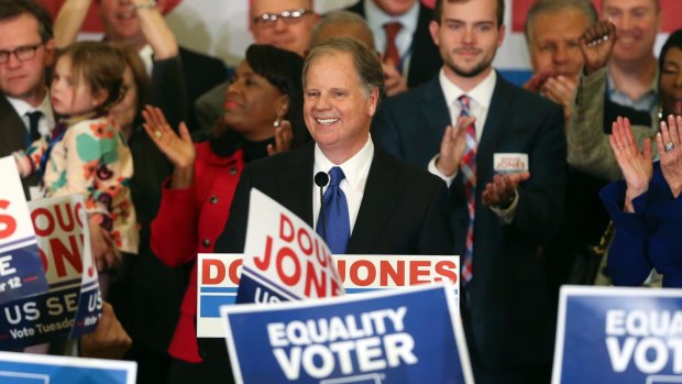 Democrat Doug Jones speaks after winning Alabama's special Senate election. 