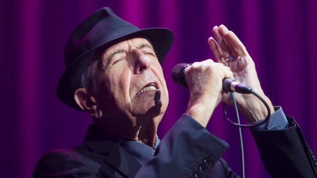 Leonard Cohen performing at the Sydney Entertainment Centre in 2013. 