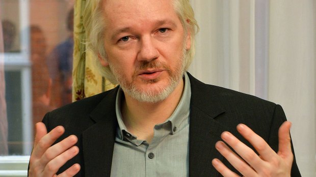 WikiLeaks founder Julian Assange in Ecuador's embassy in London.
