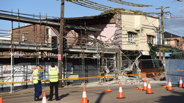 Authorities have closed Liverpool Road after the building partially collapsed. 