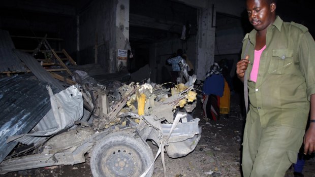 Al-Shabab frequently carries out attacks in Mogadishu, such as this car bomb outside a hotel in August.