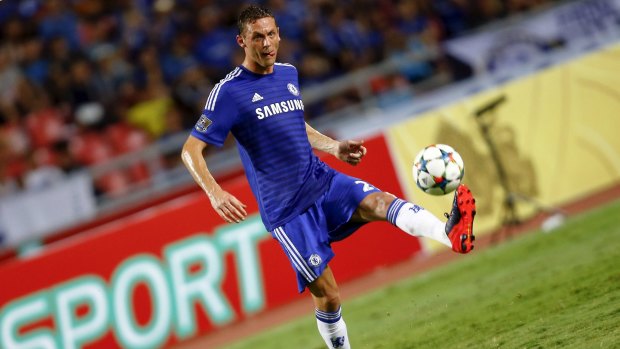 Victorious: Nemanja Matic controls the ball for Chelsea during their friendly against the Thailand All-Stars team in Bangkok.